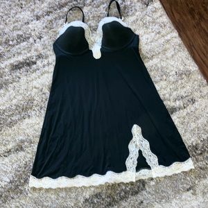 Black lingerie dress slip